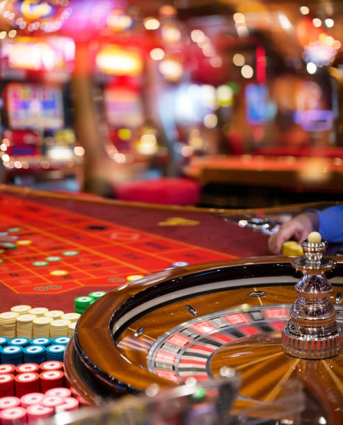 Baccarat table with cards and betting layout